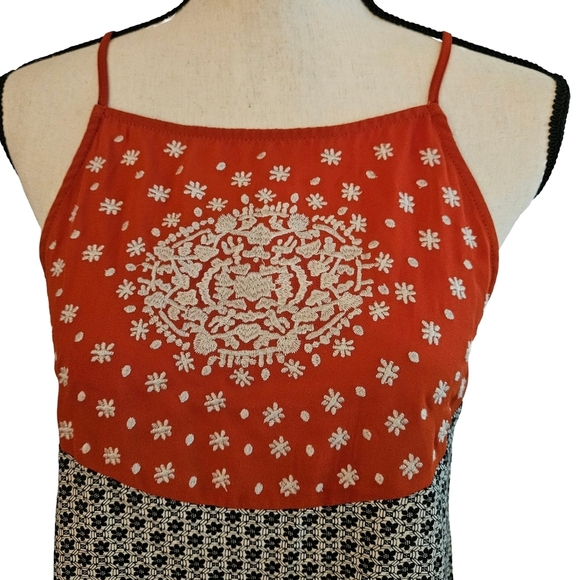 THML Bohemian Style Tank, Orange/Navy, Size Small - Picture 7 of 13